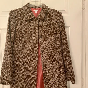 Sophisticated Brown & Cream Pea Coat